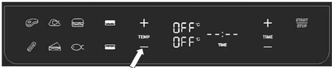 OFF °C TEMP OFF °C TIME + + START STOP TIME -