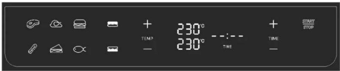 230°C TEMP 230°C TIME + START STOP TIME -