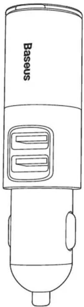 Gniazdo zapalniczki samochodowej Baseus Wyjście USB1 Wyjście USB2 Styk ujemny Styk pozytywny