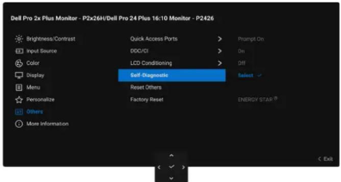 DELL P2426H WOST - Wbudowana diagnostyka - 1