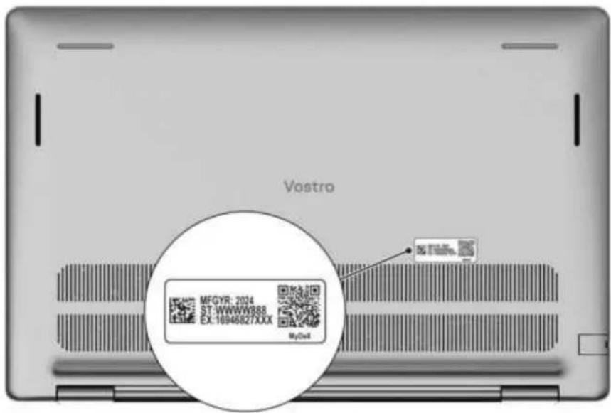 DELL Vostro 16 5640 - Kod Service Tag - 1