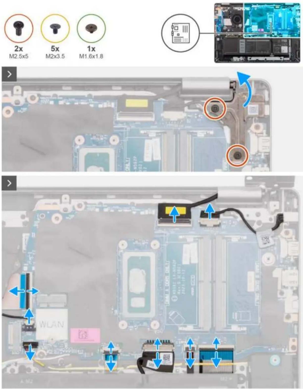 DELL Vostro 16 5640 - Rysunek 48. Omówienie płyty głównej - 1