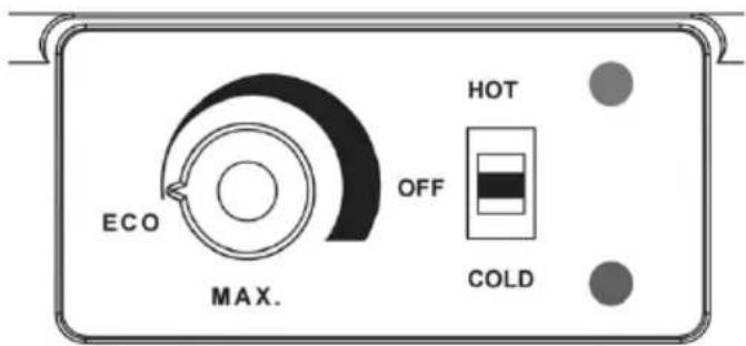 ECO OFF MAX. HOT COLD