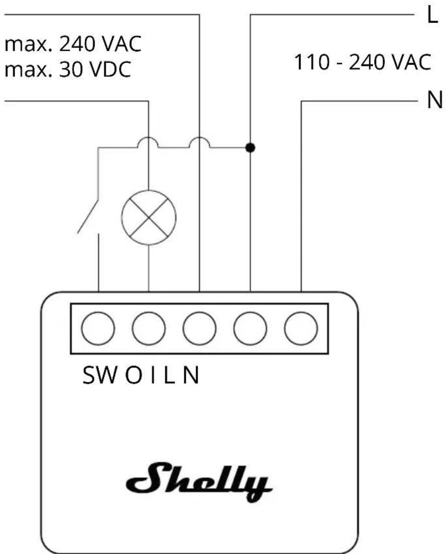 max. 240 VAC max. 30 VDC L 110 - 240 VAC N SWOILN Sholly