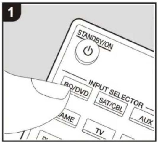 PIONEER SX-N30AES - Naciśnij przycisk wyboru wejścia (a) na pilocie zdalnego sterowania odpowiadający wejściu, do którego zostało urządzenie zewnętrzne zostało podłączone. - 1