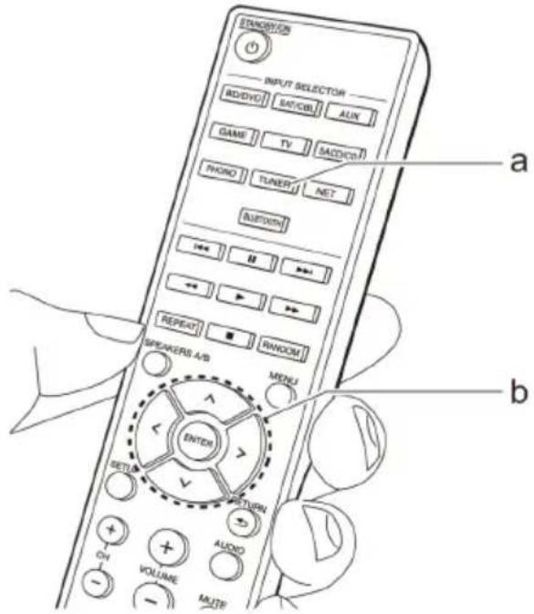 STANDARD INPUT SELECTOR R3/DVDI SAYCBL AUN GAME TV SAZDON PANO TUNER NET ALB/DOX 100 B 200 + + + + REPEAT ■ RINROOM SPEAKERS A/B MENU ENTER SETLA RETURN ON VOLUME AUDIO - - MULTI a b