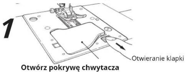 1 Otwórz pokrywę chwytacza Otwieranie klapki