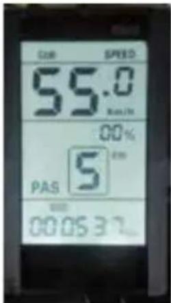 CAB SPEED 55.0 Max/Min 00% PAS 5 00:05:37