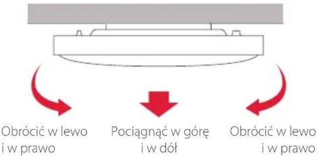 Obrócić w lewo i w prawo Pociągnąć w góre i w dół Obrócić w lewo i w prawo