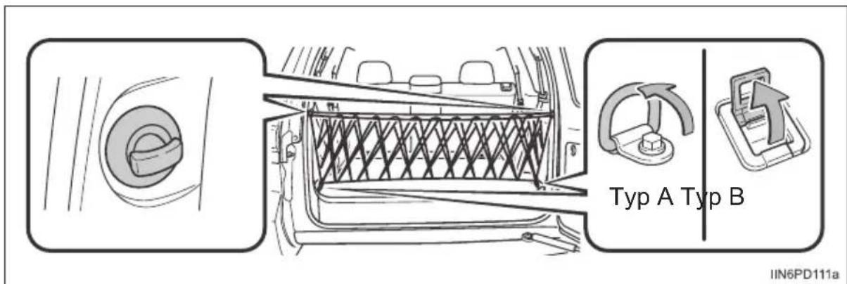 TOYOTA Land Cruiser 150 (2022) - Zaczepy do siatki odgradzającej bagażnik - 1