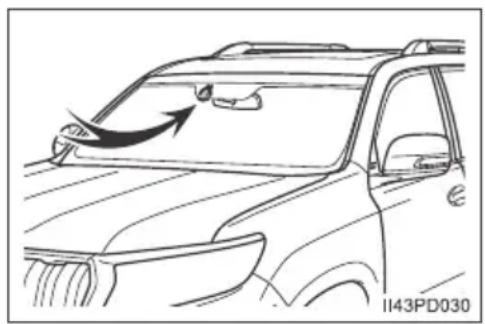 TOYOTA Land Cruiser 150 (2022) - Czujnik kropli deszczu (wersje wyposażone w wycieraczki przedniej szyby z czujnikiem kropli deszczu) - 1