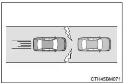 TOYOTA Yaris Hybrid (2016) - ■ Sytuacje, w których układ wczesnego reagowania w razie ryzyka zderzenia (PCS) może zadziałać, nawet jeżeli nie ma zagrożenia kolizją - 4