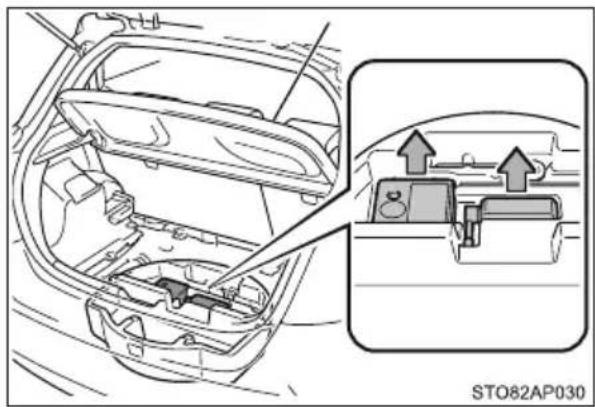 TOYOTA Yaris Hybrid (2016) - Wyjmowanie awaryjnego zestawu naprawczego do ogumienia - 2