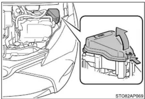 TOYOTA Yaris Hybrid (2016) - Gdy zostanie rozładowany akumulator 12-woltowy - 1