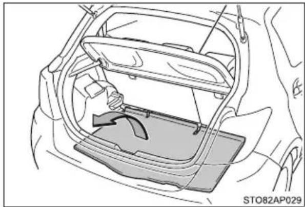 TOYOTA Yaris Hybrid (2016) - Wyjmowanie awaryjnego zestawu naprawczego do ogumienia - 1