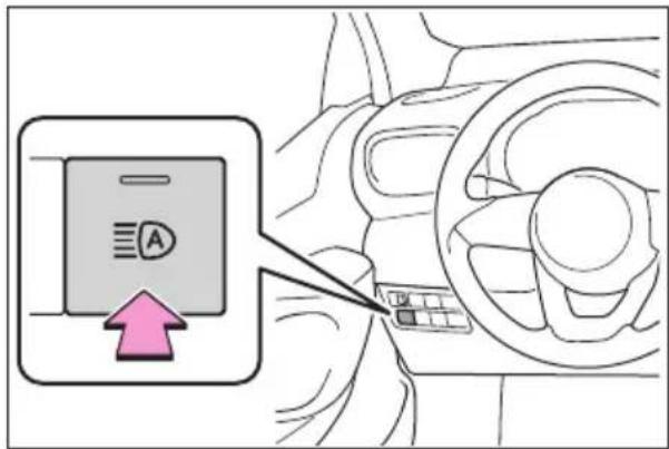 TOYOTA Yaris Hybrid (2023) - Włączanie układu automa- tycznego włączania i wyłącza- nia świateł drogowych (AHB) - 1