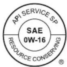 API SERVICE SP SAE 0W-16 RESOURCE CONSERVING