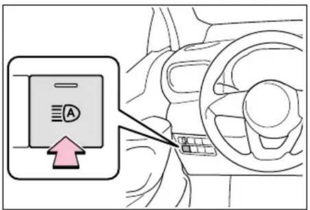 TOYOTA Yaris Hybrid (2020) - Włączanie układu automa- tycznego włączania i wyłącza- nia świateł drogowych (AHB) - 1