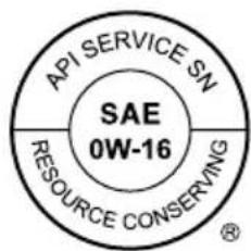 API SERVICE SN SAE 0W-16 RESOURCE CONSERVING