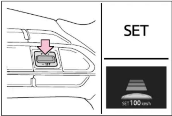 TOYOTA Yaris Hybrid (2020) - Zaprogramowanie prędkości jazdy (tryb kontroli odstępu od poprzedzającego pojazdu) - 2