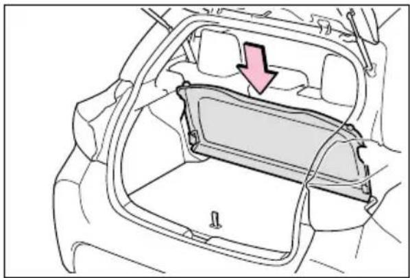 TOYOTA Yaris Hybrid (2020) - Przechowywanie zasłony bagażnika (w niektórych wersjach) - 1