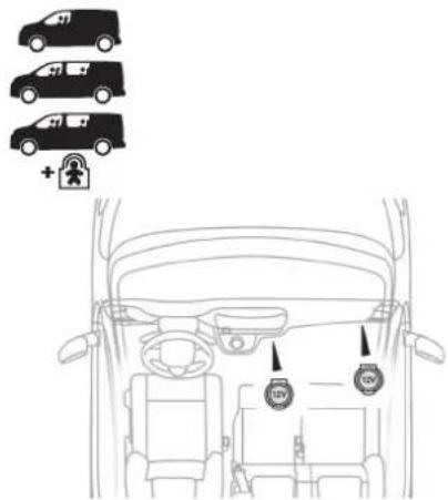 TOYOTA PROACE (2016) - Gniazdo(-a) zasilania osprzętu 12 V (w zależności od wersji) - 1