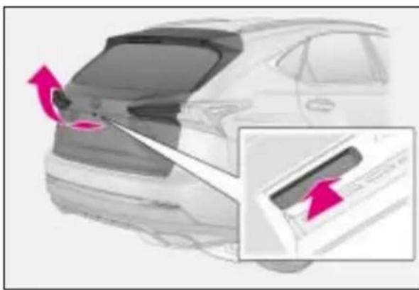 LEXUS NX 300 (2017) - Otwieranie/zamykanie drzwi bagażnika (wersje bez elektrycznie sterowanych drzwi bagażnika) - 1
