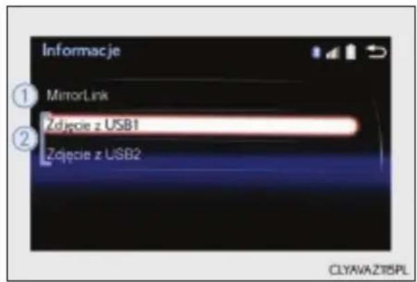 Informacje ① MirrorLink Zdjęcie z USB1 ② Zdjęcie z USB2 CLYAVAZT5PL