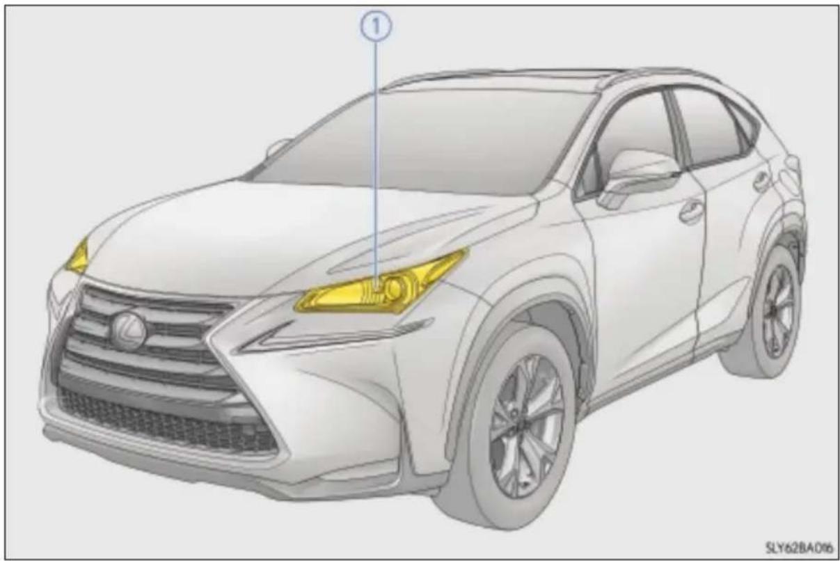 LEXUS NX 200 (2014) - Rozmieszczenie żarówek - 1