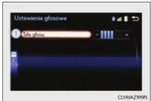 Ustawienia głosowe ① Sita głosu CLYAVA.ZY95PL
