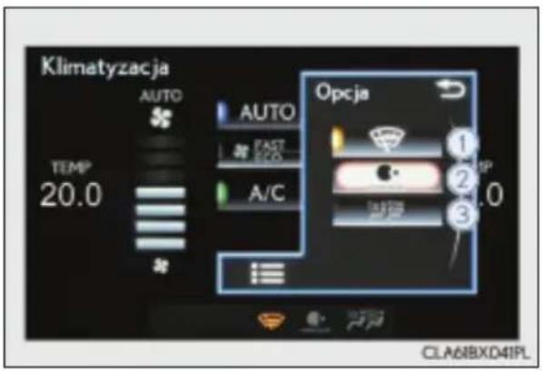 Klimatyzacja AUTO TEMP 20.0 AUTO FAST A/C Opcja ① ② ③ CLA6IBXD41PL