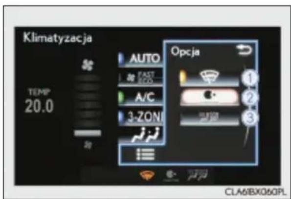Klimatyzacja TEMP 20.0 AUTO FAST ECOS A/C 3-ZON Opcja ① ② ③ CLA6/BX060PL