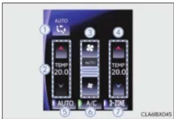 AUTO TEMP 20.0 AUTO TEMP 20.0 AUTO A/C 3-ZONE CLA6/BXD45