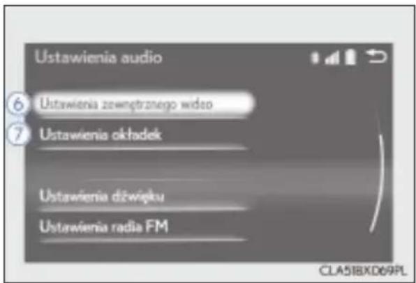 Ustawienia audio 6 Ustawienia zewnętrznego wideo 7 Ustawienia oktadek Ustawienia dźwięku Ustawienia radia FM CLA51BXD69PL