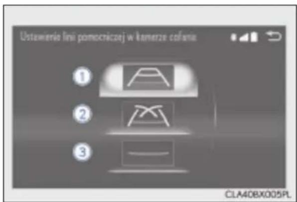 Ustawierie fini pomocniczej w kamerze cofania ① ② ③ CLA40BX005PL