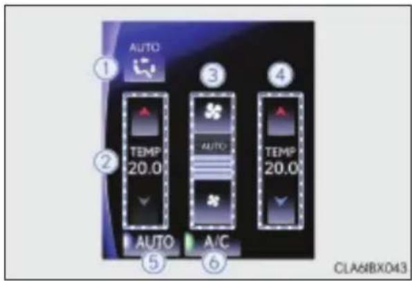 AUTO TEMP 20.0 AUTO TEMP 20.0 AUTO A/C CLA6FBX043