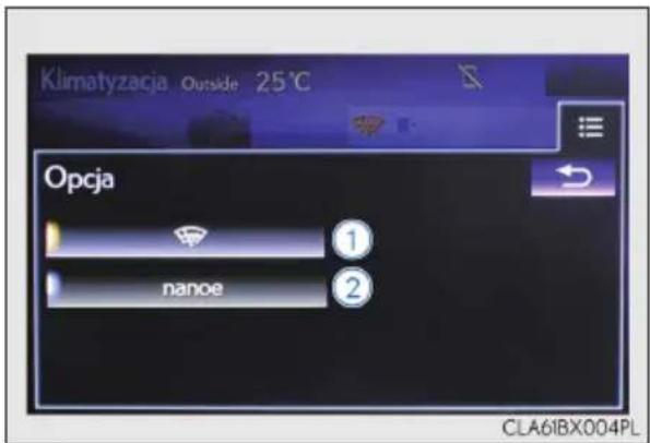 Klimatyzacja Outside 25°C Opcja ① nanoe ② CLA61BX004PL