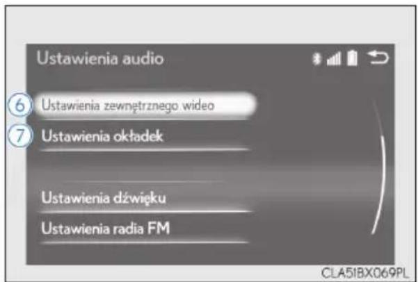 Ustawienia audio 6 Ustawienia zewnętrznego wideo 7 Ustawienia oktadek Ustawienia dźwięku Ustawienia radia FM CLA51BX069PL