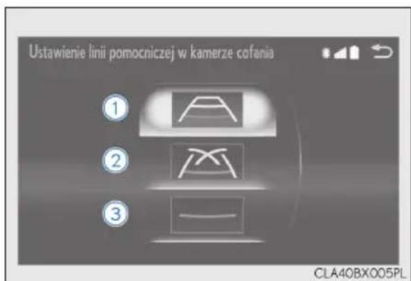 Ustawienie linii pomocniczej w kamerze cofania ① ② ③ CLA40BX005PL