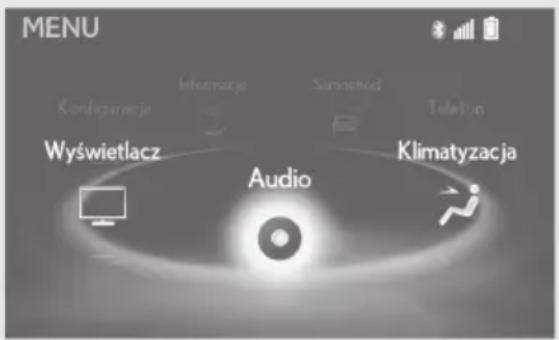 MENU Konfiguracja Intermacje Sarmachiel Television Wyświetlacz Audio Klimatyzacja