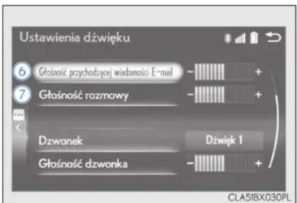 Ustawienia dźwięku 6 Głośność przychodzącej wiadomości E-mail - 7 Głośność rozmowy - Dzwonek Dźwięk 1 Głośność dzwonka - + + CLA51BX030PL