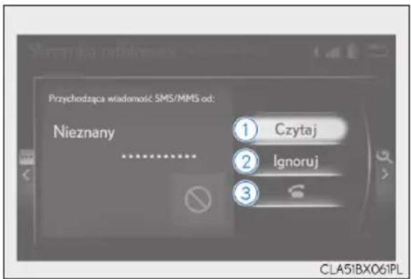 Przychodząca wiadomotć SMS/MMS od: Nieznany Czytaj Ignoruj CLA51BX061PL