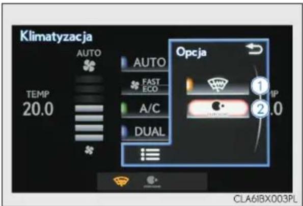 Klimatyzacja TEMP 20.0 AUTO AUTO FAST ECO A/C DUAL Opcja ① ② 1P 2.0 CLA6IBX003PL