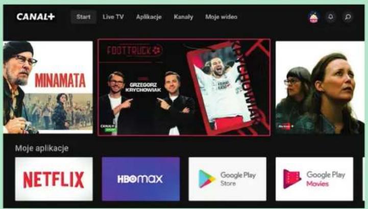 CANAL+ Start Live TV Aplikacje Kanaly Moje wideo MINAMATA FOOTTRUCK GRZEGORZ KRYCHOWIAK MOJE aplikacje NETFLIX HBOMAX Google Play Store Google Play Movies
