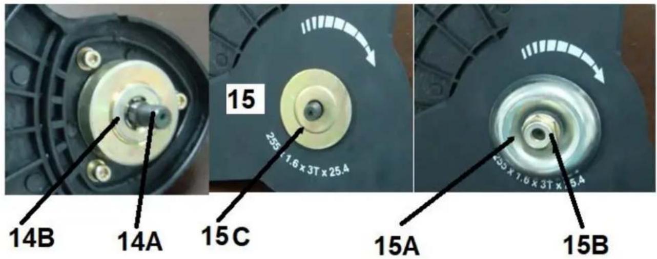 14B 14A 15 25 x 1.6 x 3T x 25.4 15C 15A 25 x 1.6 x 3T x 25.4 15B