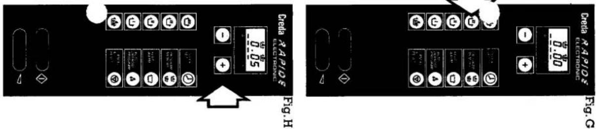 Creda RAPIDE ELECTRONIC 0.00 Fig. G Creda RAPIDE ELECTRONIC 0.05 Fig. H
