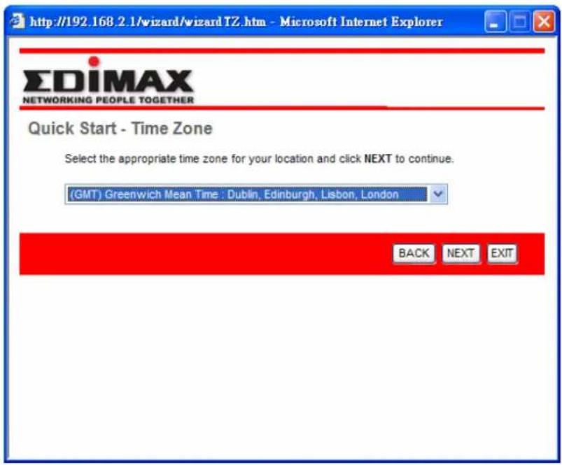 Edimax AR-7265WNB - Step 2: Choose your tome zone - 1