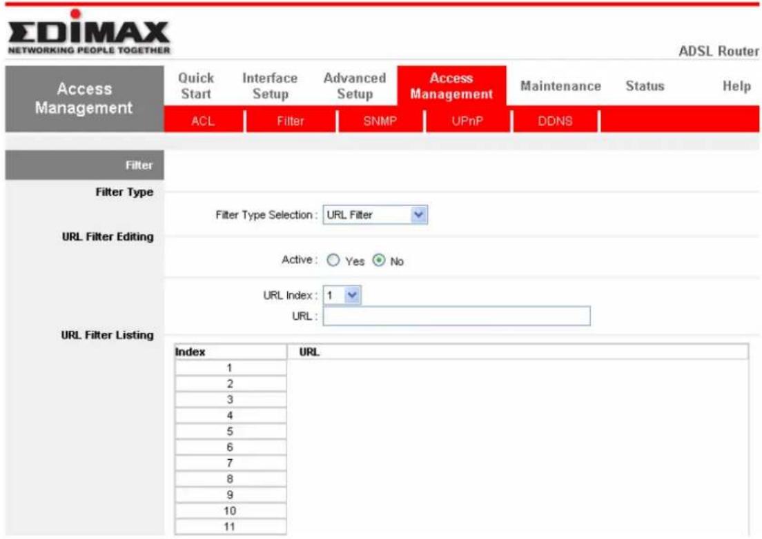 Edimax AR-7265WNB - URL Filter - 1