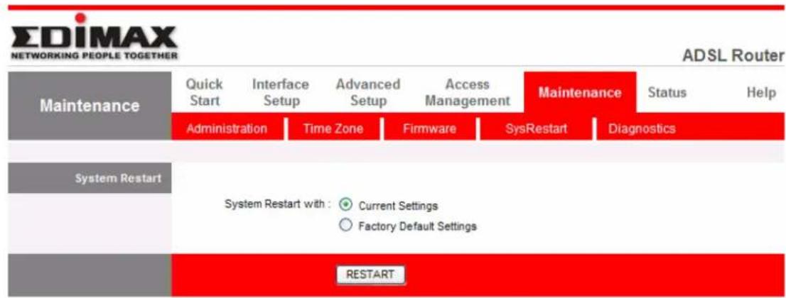 Edimax AR-7265WNB - System Restart - 1