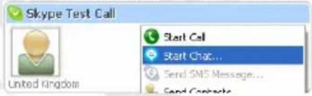 Skype Test Call United Kingdom Start Call Start Chat... Send SMS Message... Send Caption